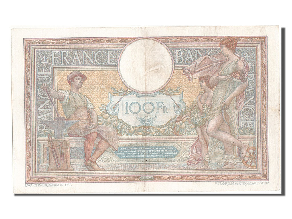 Banknote, France, 100 Francs, 100 F 1908-1939 ''Luc Olivier Merson'', 1915