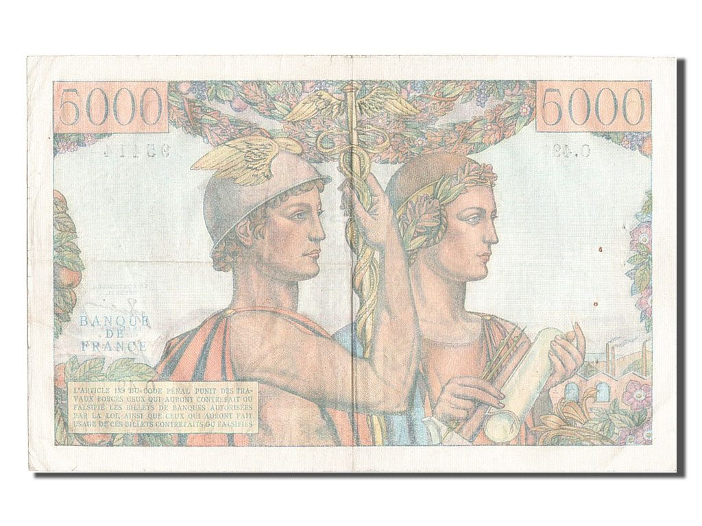 Banknote, France, 5000 Francs, 5 000 F 1949-1957 ''Terre et Mer'', 1951