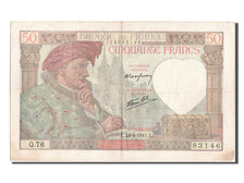 Banknote, France, 50 Francs, 50 F 1940-1942 ''Jacques Coeur'', 1941, 1941-04-24