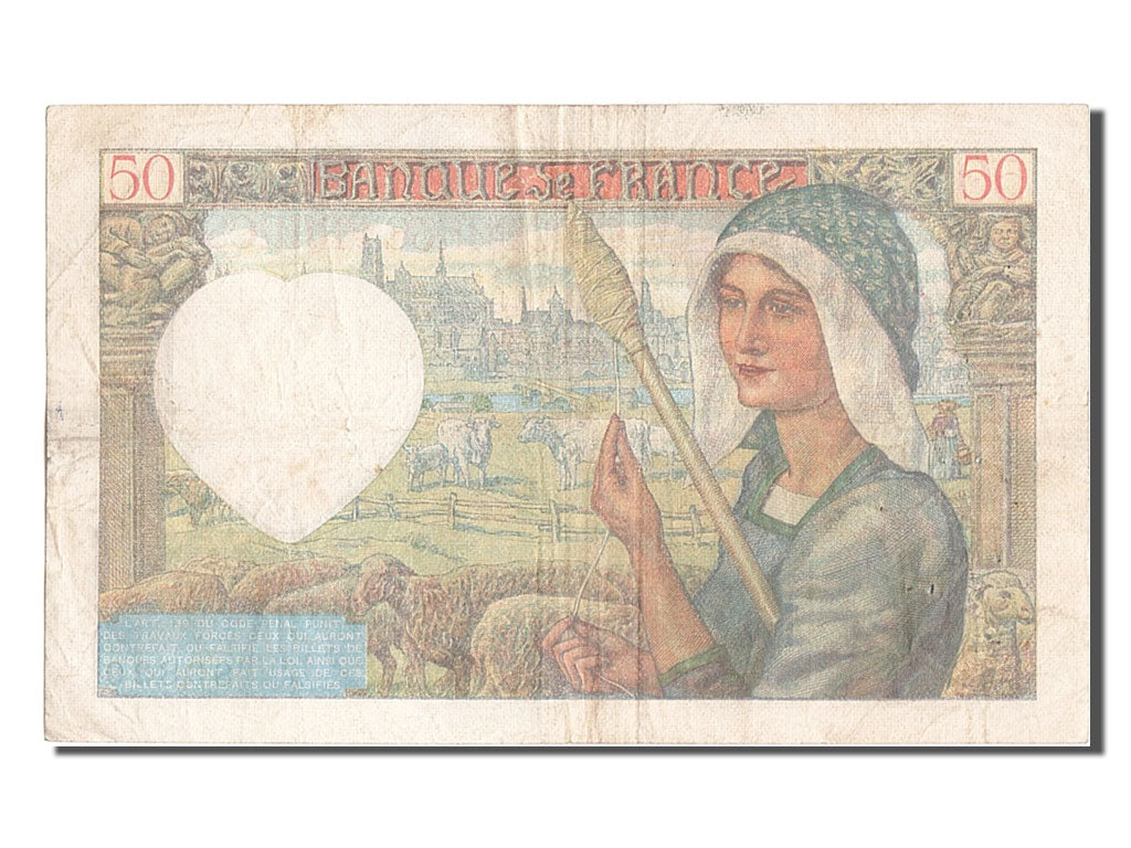 Banconote, Francia, 50 Francs, 50 F 1940-1942 ''Jacques Coeur'', 1940