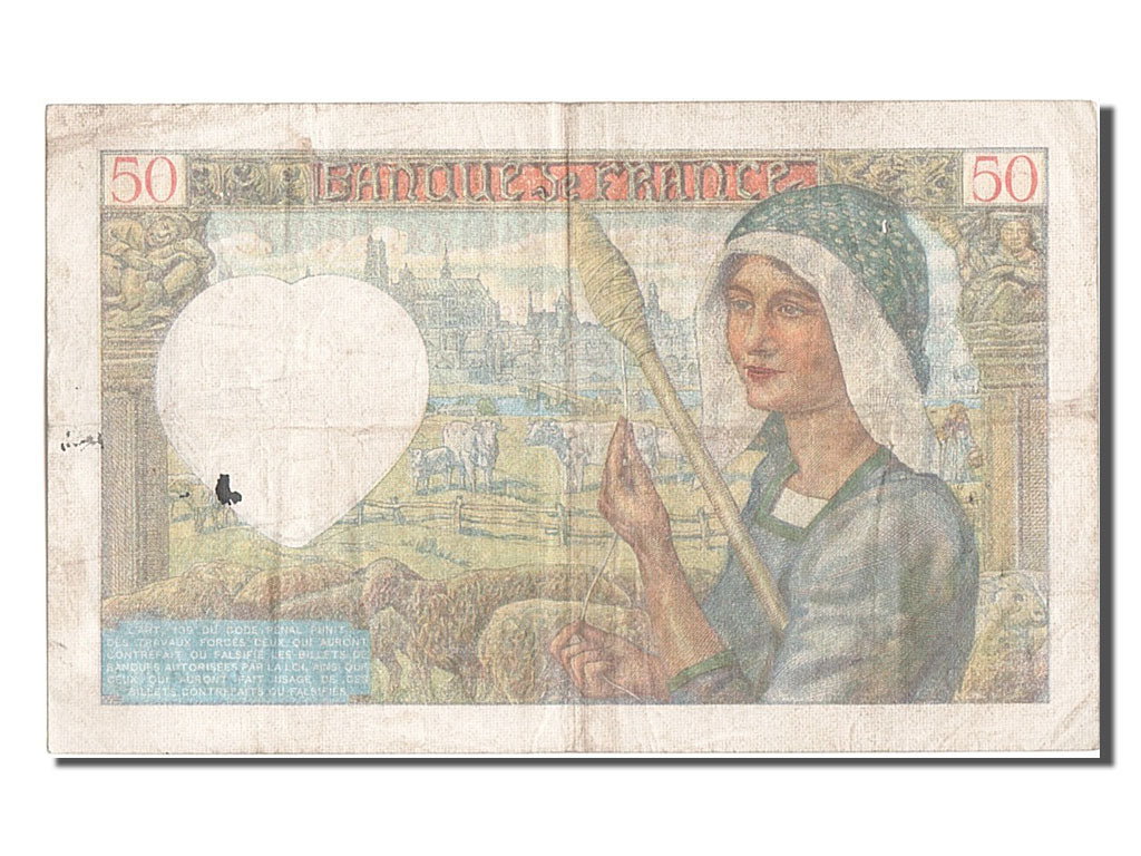 Banknote, France, 50 Francs, 50 F 1940-1942 ''Jacques Coeur'', 1940, 1940-06-13