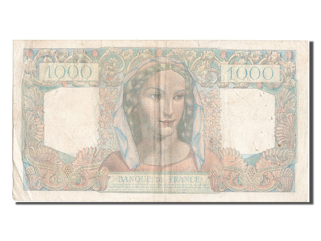 Geldschein, Frankreich, 1000 Francs, 1 000 F 1945-1950 ''Minerve et Hercule''