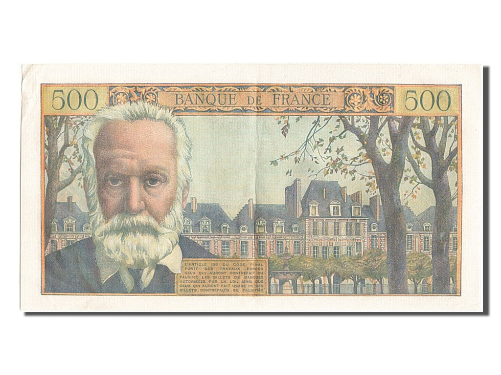 Banknot, Francja, 500 Francs, Victor Hugo, 1954, 1954-01-07, AU(55-58)