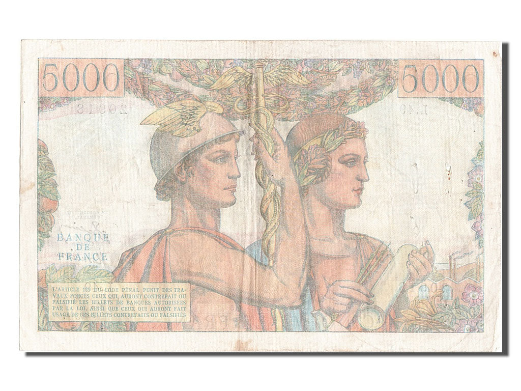 Banknote, France, 5000 Francs, 5 000 F 1949-1957 ''Terre et Mer'', 1951