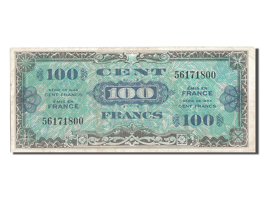 Billete, Francia, 100 Francs, 1944 Flag/France, 1944, 1944-06-01, EBC+