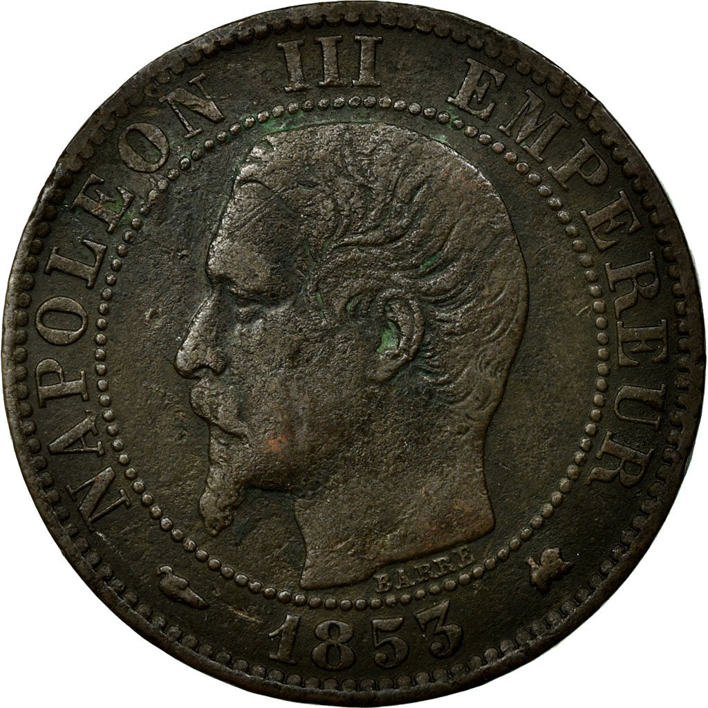 Moneda, Francia, Napoleon III, Napoléon III, 5 Centimes, 1853, Bordeaux, BC+