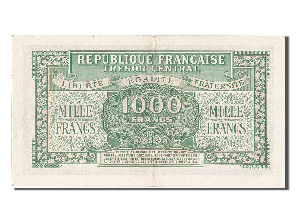 Banknot, Francja, 1000 Francs, Marianne, 1945, UNC(60-62), Fayette:VF13.2