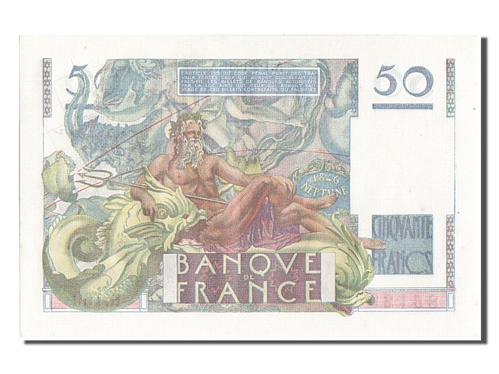 Billete, Francia, 50 Francs, 50 F 1946-1951 ''Le Verrier'', 1951, 1951-02-01