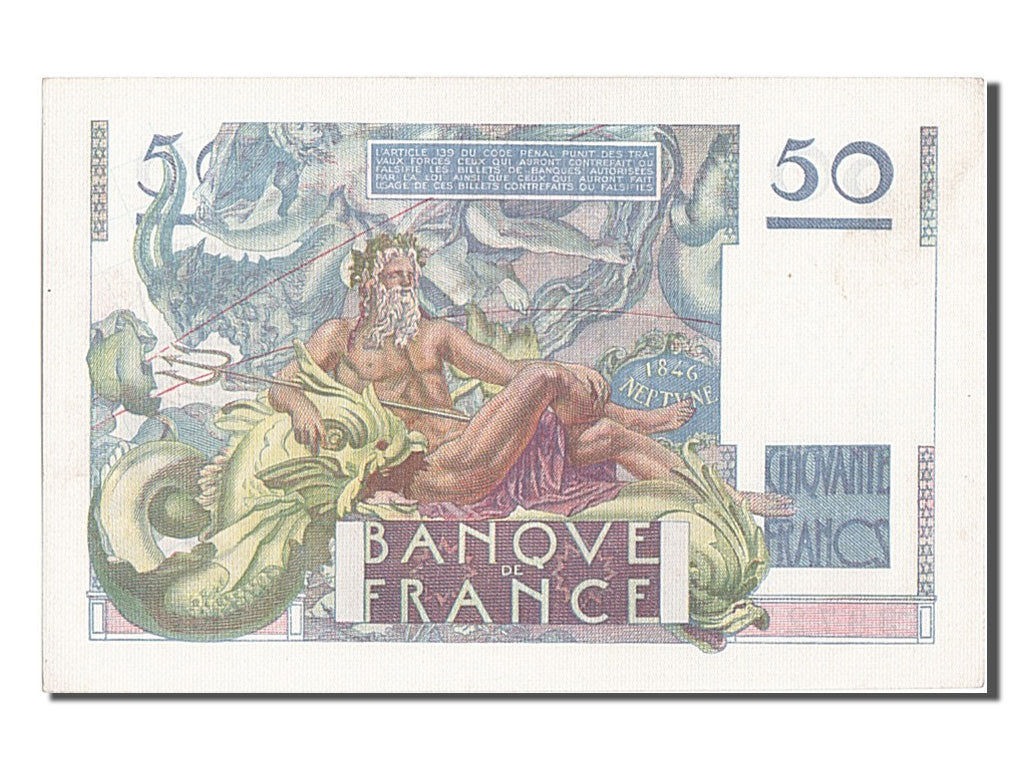Banknote, France, 50 Francs, 50 F 1946-1951 ''Le Verrier'', 1946, 1946-05-02