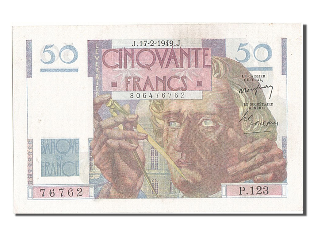 Banconote, Francia, 50 Francs, 50 F 1946-1951 ''Le Verrier'', 1949, 1949-02-17