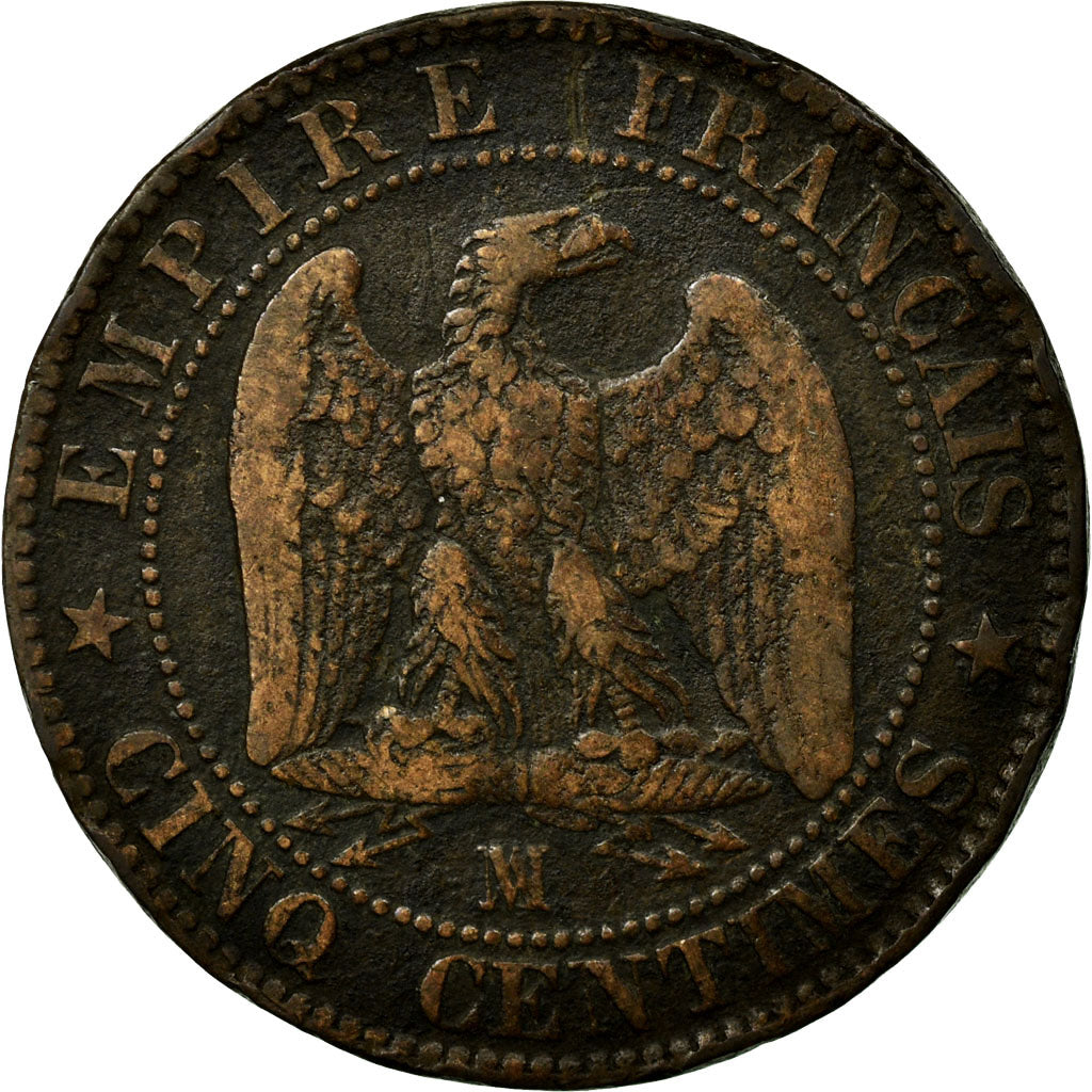 Moneta, Francia, Napoleon III, Napoléon III, 5 Centimes, 1853, Marseille, B+