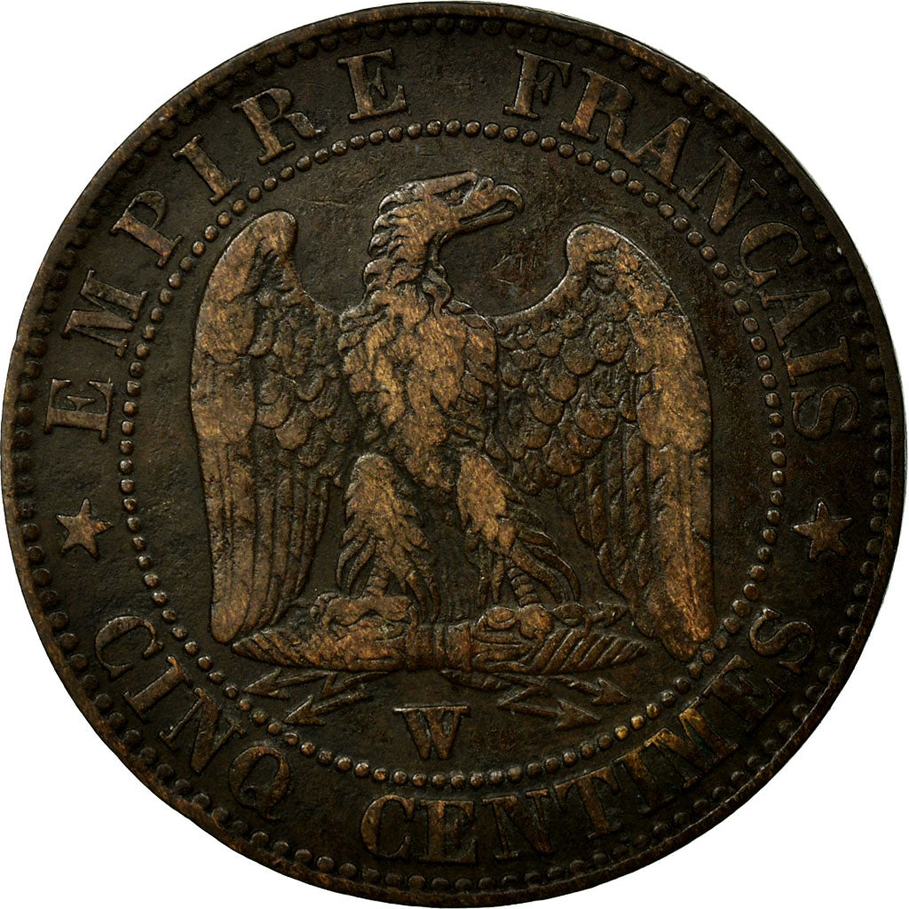 Moneda, Francia, Napoleon III, Napoléon III, 5 Centimes, 1853, Lille, BC+