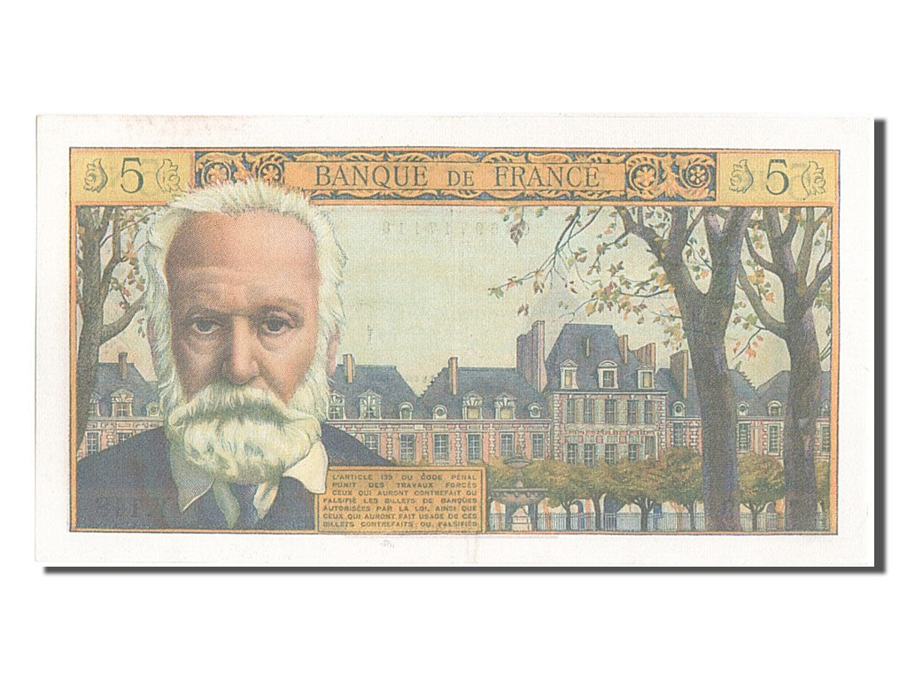 Billete, Francia, 5 Nouveaux Francs, 5 NF 1959-1965 ''Victor Hugo'', 1965