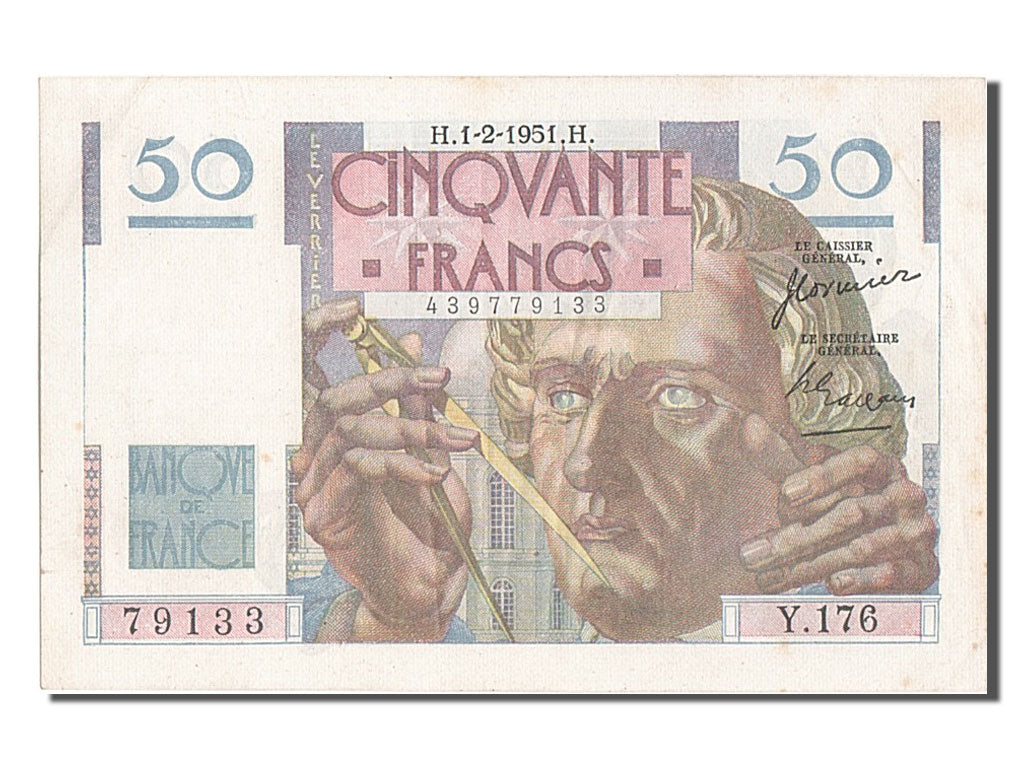 Banknote, France, 50 Francs, 50 F 1946-1951 ''Le Verrier'', 1951, 1951-02-01