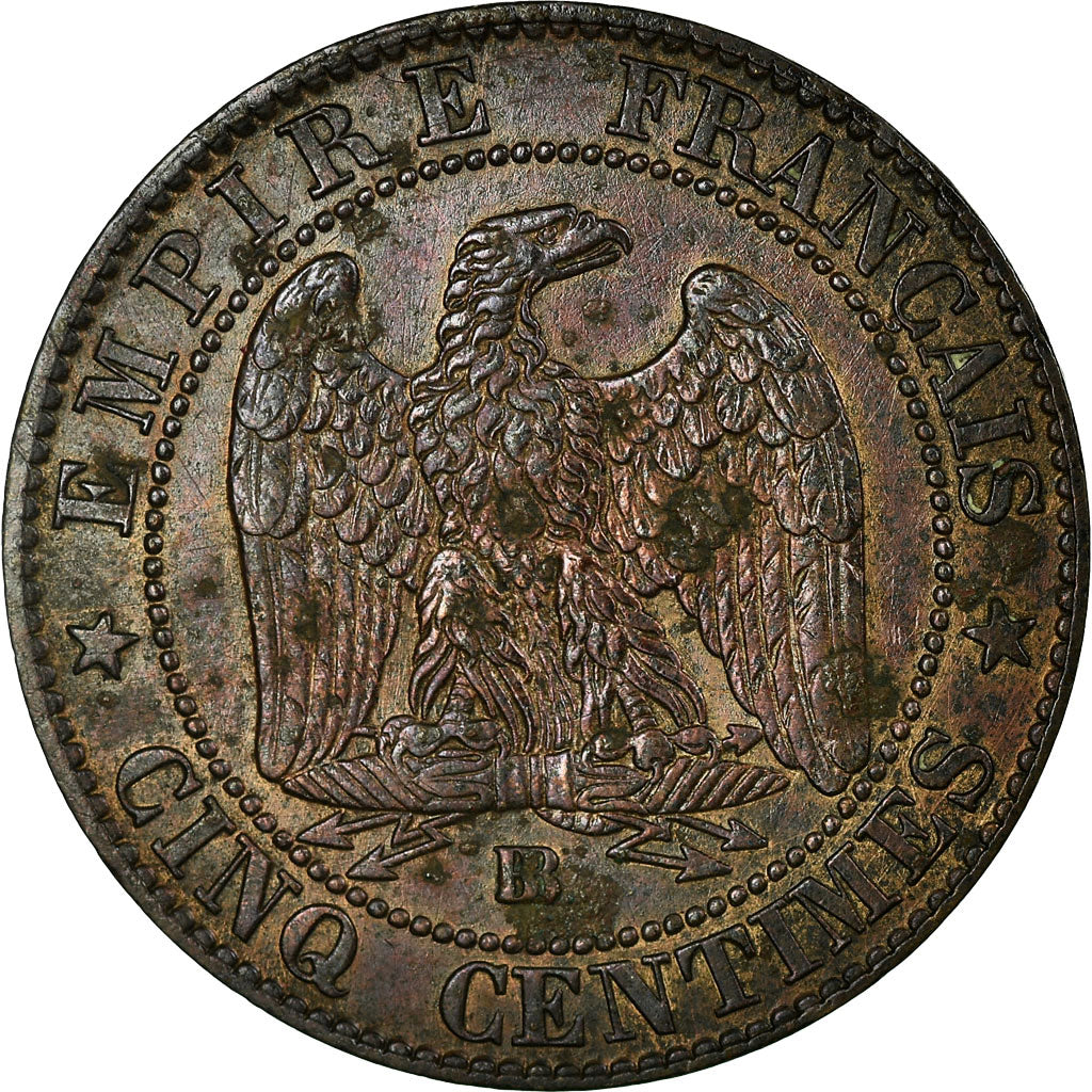 Munten, Frankrijk, Napoleon III, Napoléon III, 5 Centimes, 1855, Strasbourg