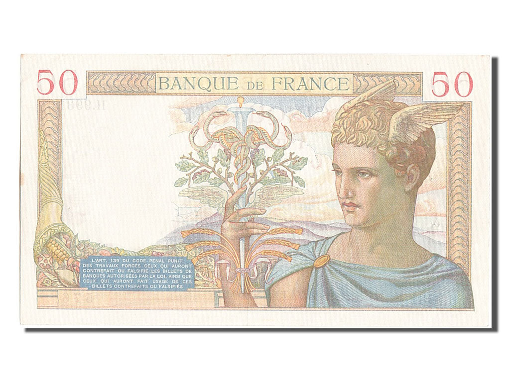 Billete, Francia, 50 Francs, 50 F 1934-1940 ''Cérès'', 1939, 1939-03-09, EBC