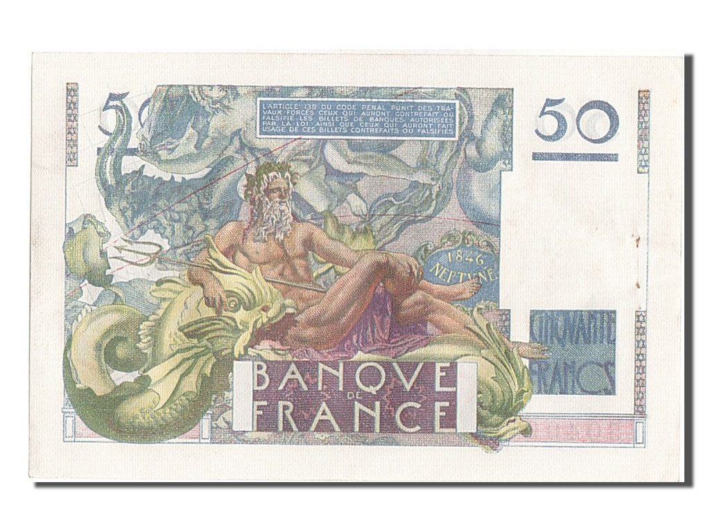 Banknot, Francja, 50 Francs, Le Verrier, 1946, 1946-10-03, UNC(60-62)