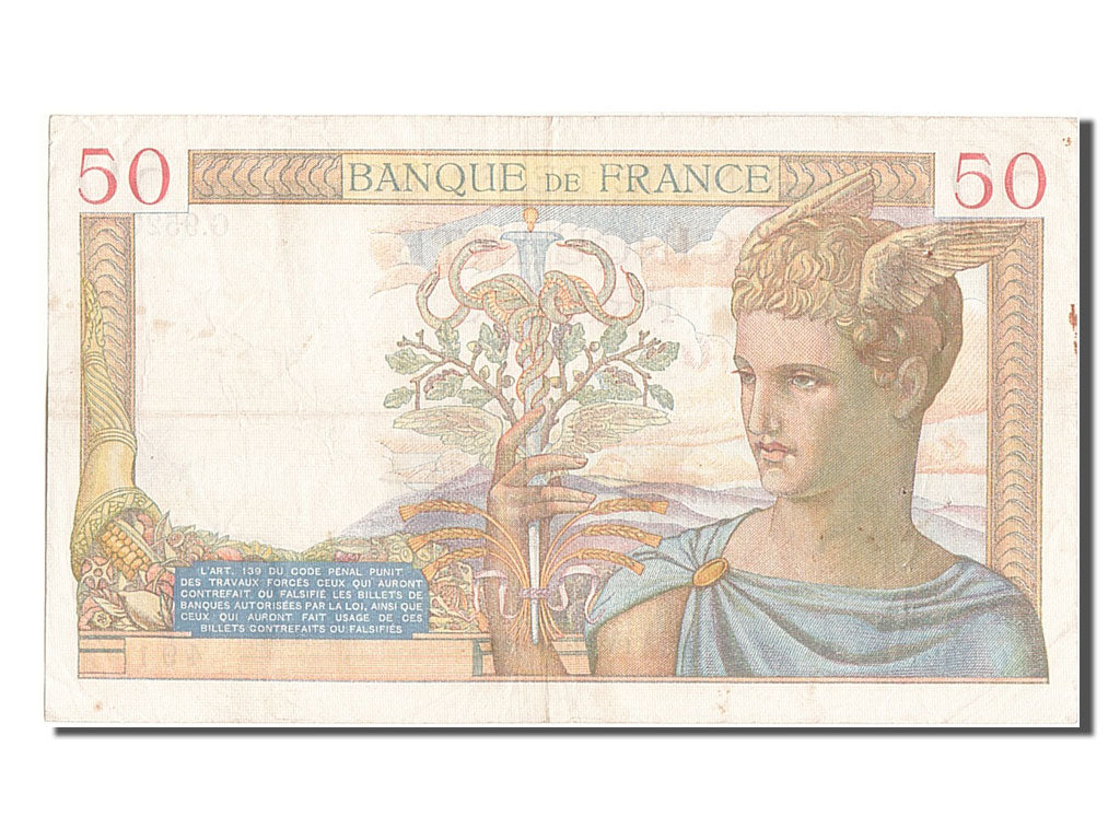Banknote, France, 50 Francs, 50 F 1934-1940 ''Cérès'', 1939, 1939-01-12