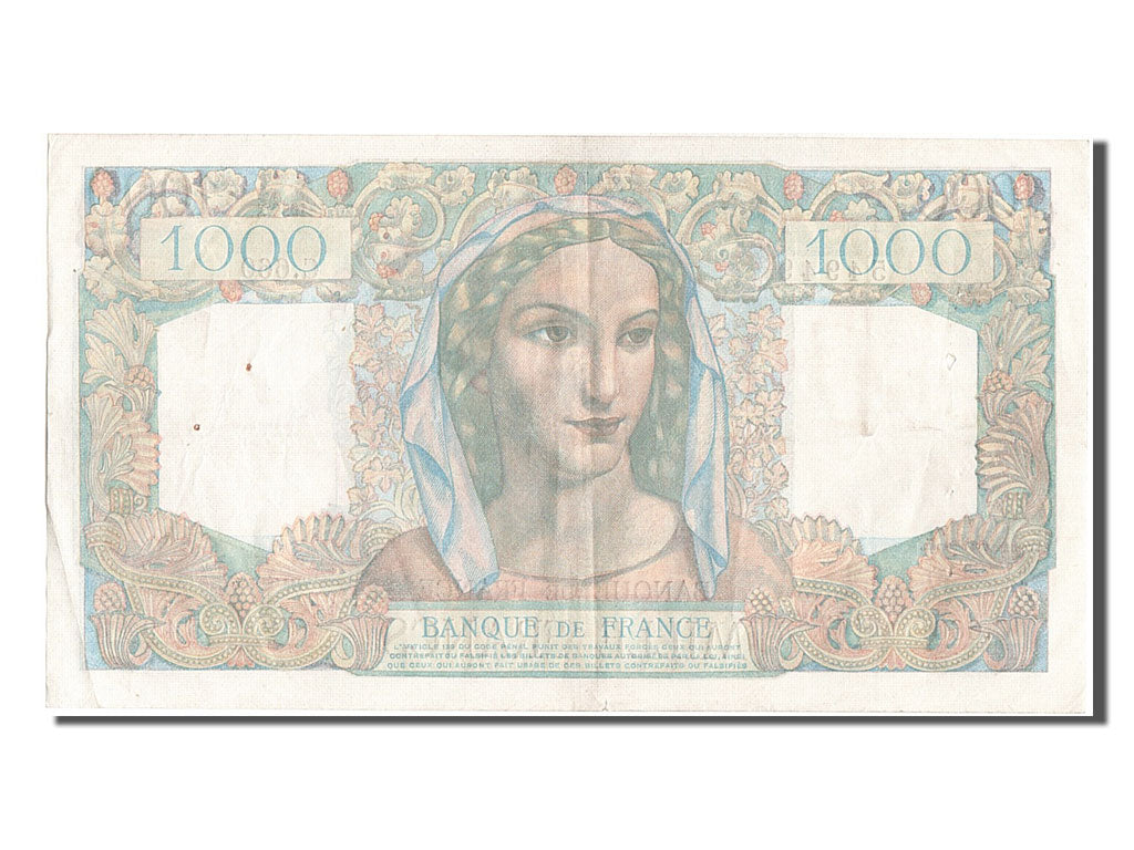 Geldschein, Frankreich, 1000 Francs, 1 000 F 1945-1950 ''Minerve et Hercule''