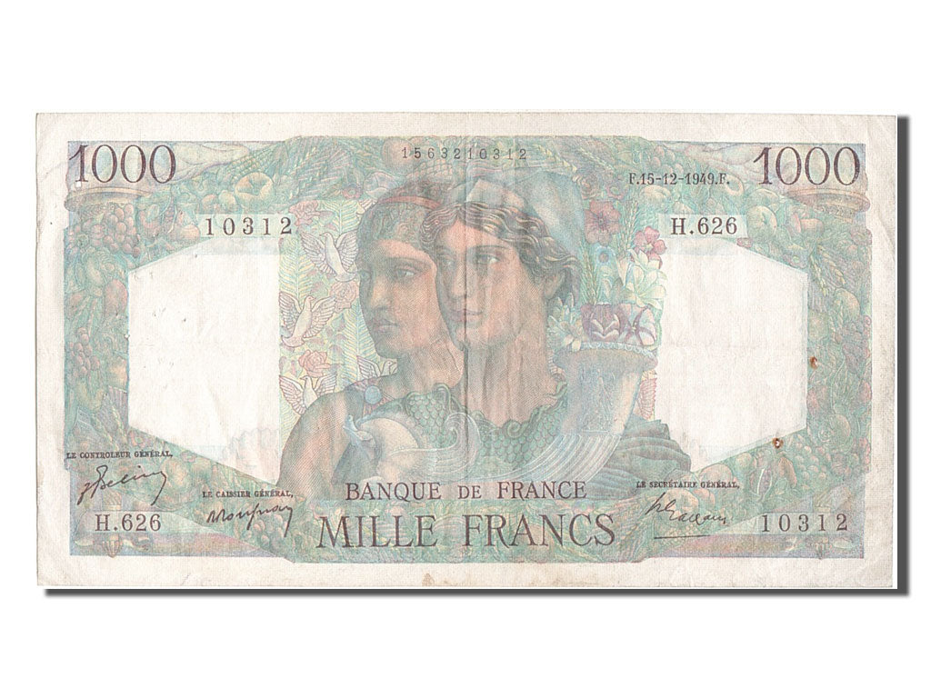 Banconote, Francia, 1000 Francs, 1 000 F 1945-1950 ''Minerve et Hercule'', 1949