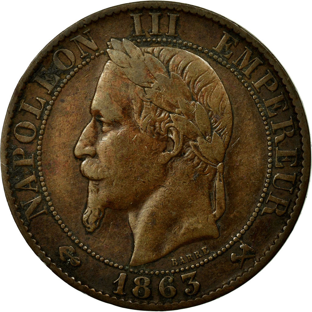 Moneda, Francia, Napoleon III, Napoléon III, 5 Centimes, 1863, Bordeaux, MBC