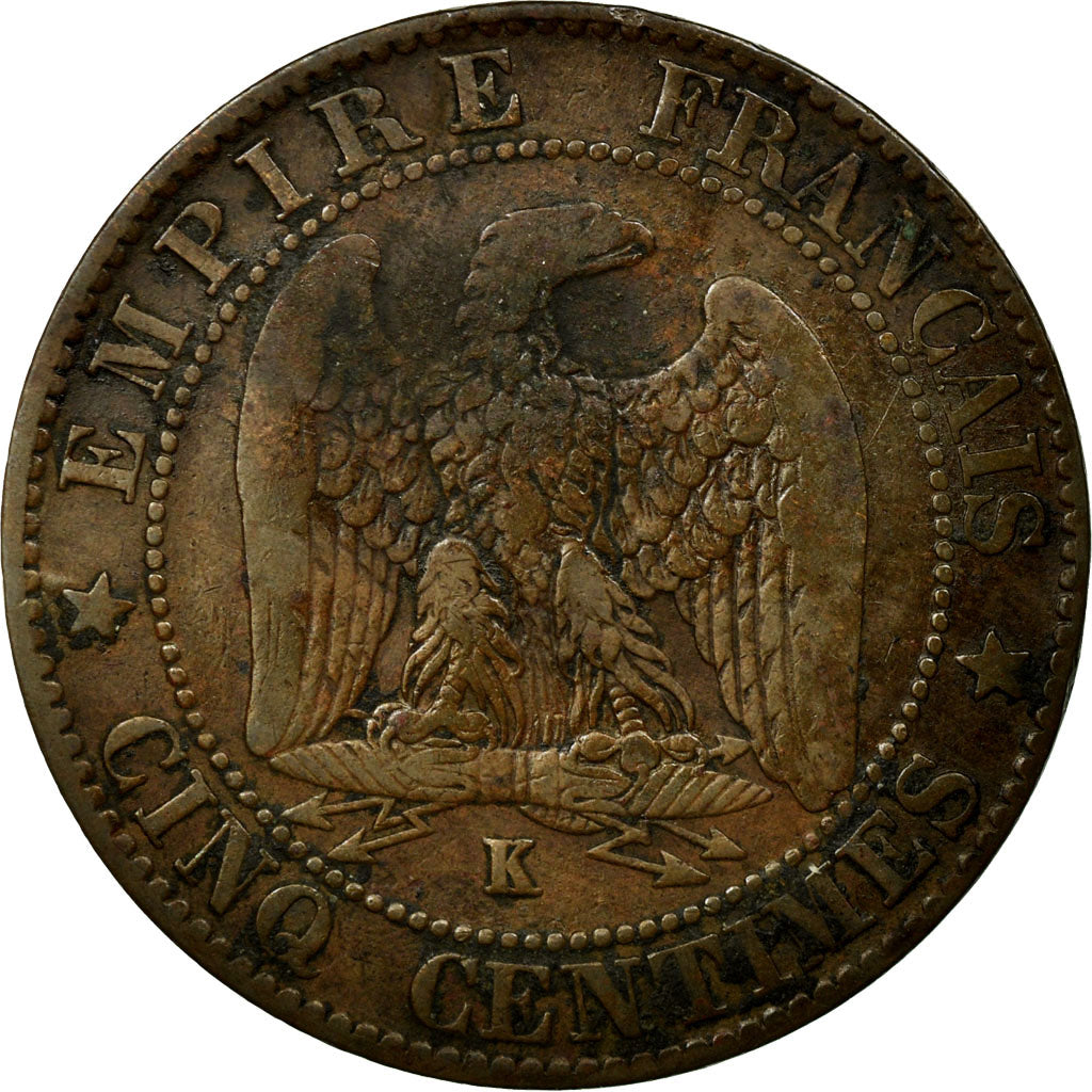Moneta, Francia, Napoleon III, Napoléon III, 5 Centimes, 1863, Bordeaux, BB