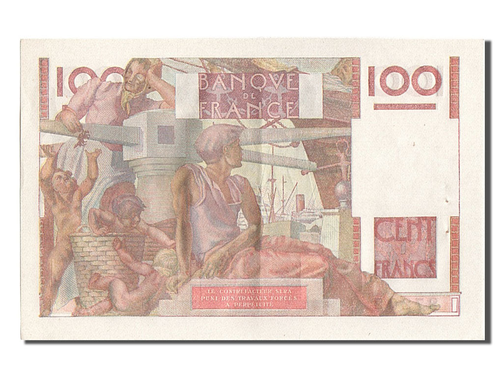 Billete, Francia, 100 Francs, 100 F 1945-1954 ''Jeune Paysan'', 1947