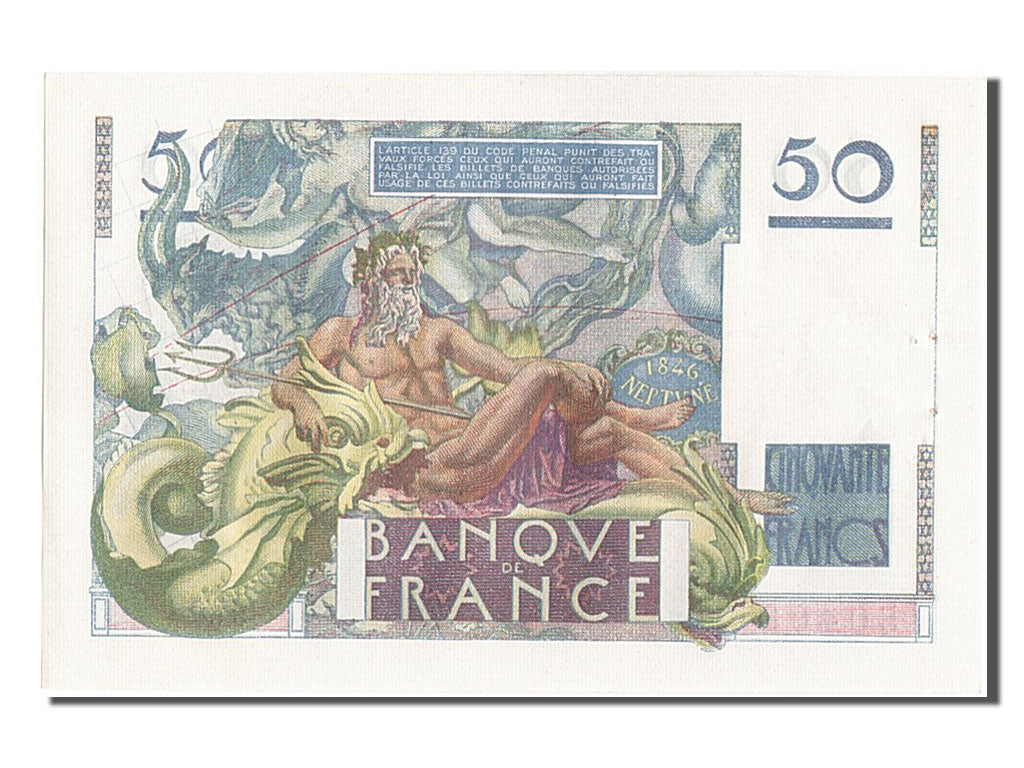 Banconote, Francia, 50 Francs, 50 F 1946-1951 ''Le Verrier'', 1946, 1946-10-03