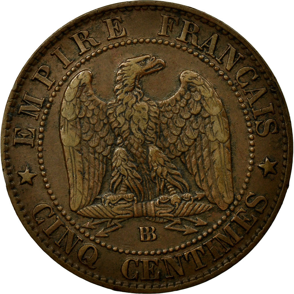 Moneda, Francia, Napoleon III, Napoléon III, 5 Centimes, 1864, Strasbourg