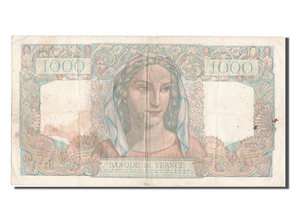 Banconote, Francia, 1000 Francs, 1 000 F 1945-1950 ''Minerve et Hercule'', 1945