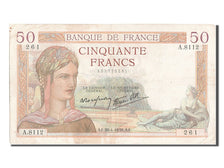 Billete, Francia, 50 Francs, 50 F 1934-1940 ''Cérès'', 1938, 1938-04-28, BC+