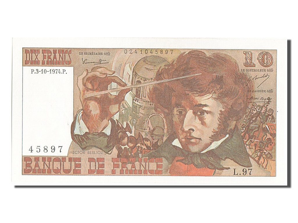 Billete, Francia, 10 Francs, 10 F 1972-1978 ''Berlioz'', 1974, 1974-10-03, SC