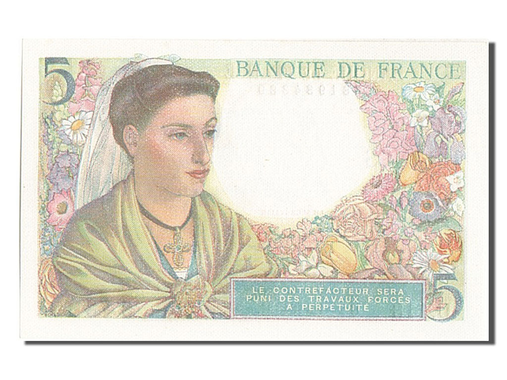 Banknote, France, 5 Francs, 5 F 1943-1947 ''Berger'', 1943, 1943-12-23