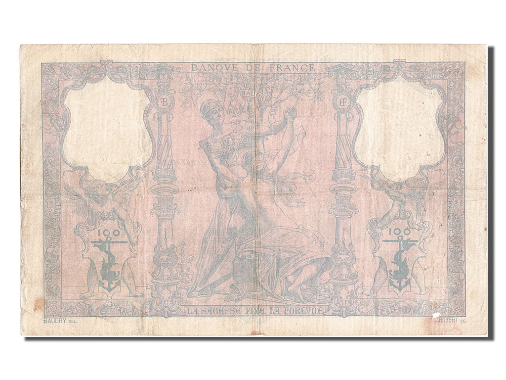 Banknote, France, 100 Francs, 100 F 1888-1909 ''Bleu et Rose'', 1906