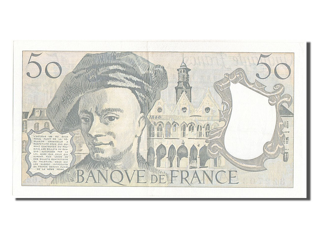 Biljet, Frankrijk, 50 Francs, 50 F 1976-1992 ''Quentin de La Tour'', 1990, TTB+