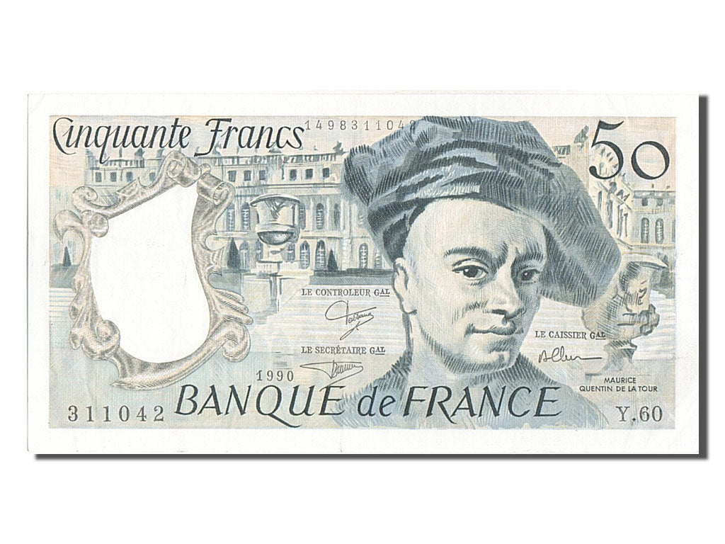 Billet, France, 50 Francs, 50 F 1976-1992 ''Quentin de La Tour'', 1990, TTB