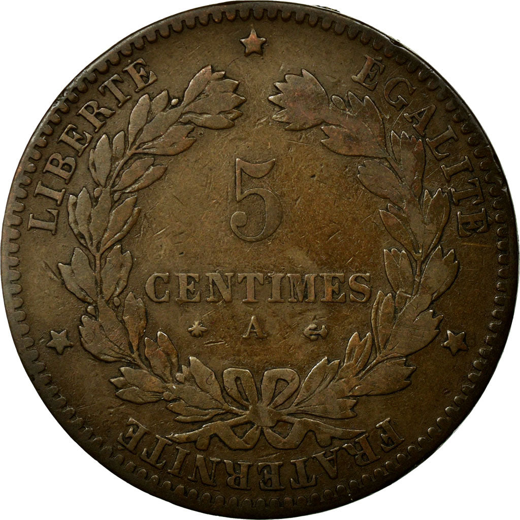 Coin, France, Cérès, 5 Centimes, 1879, Paris, EF(40-45), Bronze, Gadoury:157a