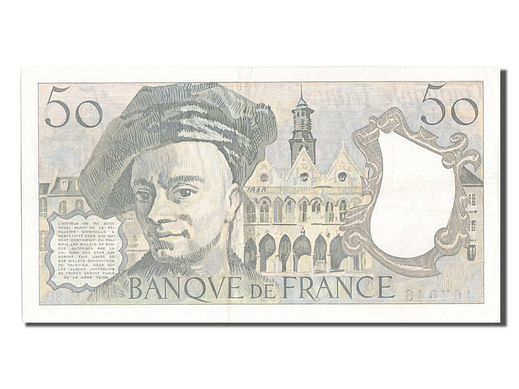 Banknote, France, 50 Francs, 50 F 1976-1992 ''Quentin de La Tour'', 1983