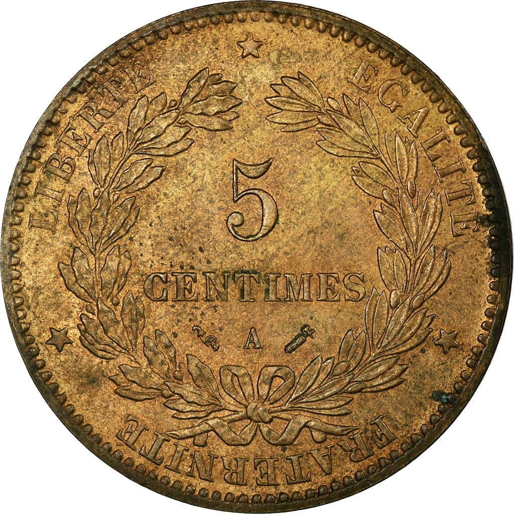 Münze, Frankreich, Cérès, 5 Centimes, 1883, Paris, VZ, Bronze, Gadoury:157a