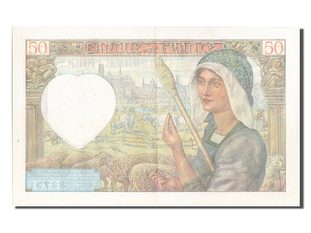 Banknote, France, 50 Francs, 50 F 1940-1942 ''Jacques Coeur'', 1941, 1941-04-24