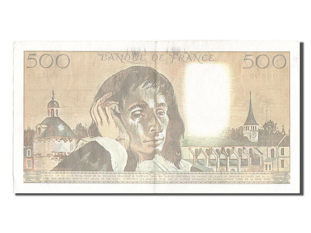 Geldschein, Frankreich, 500 Francs, 500 F 1968-1993 ''Pascal'', 1991