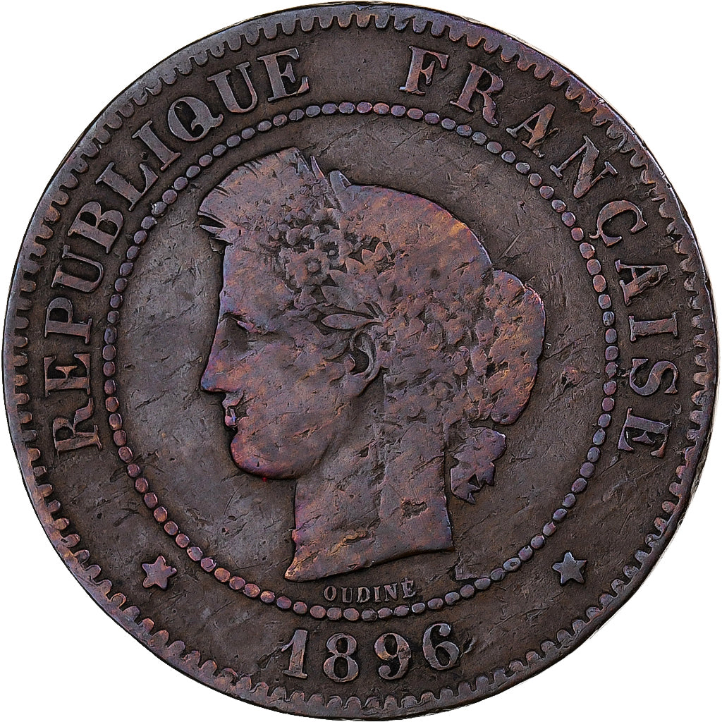 France, 5 Centimes, Cérès, 1896, Paris, Torch, Bronze, VF(30-35)