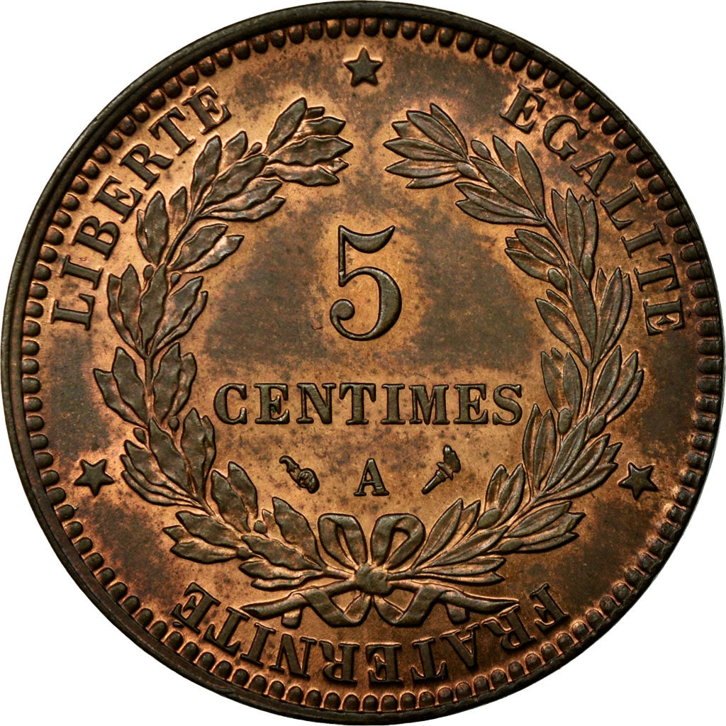 Coin, France, Cérès, 5 Centimes, 1897, Paris, AU(55-58), Bronze, Gadoury:157a