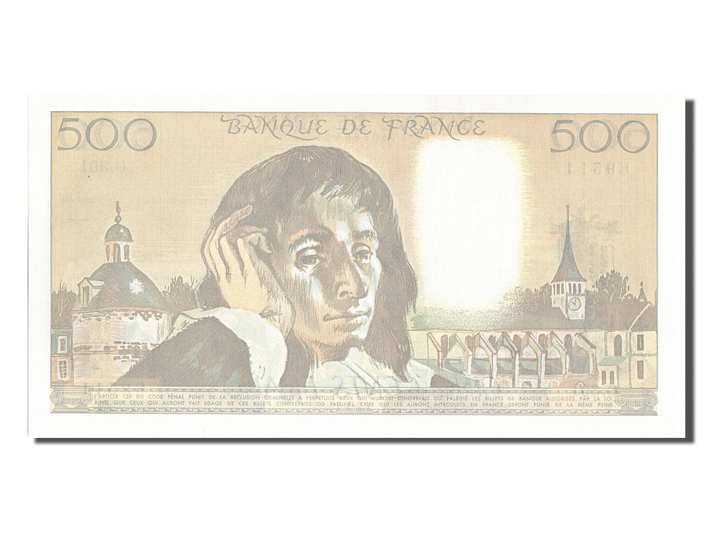 Banconote, Francia, 500 Francs, 500 F 1968-1993 ''Pascal'', 1989, 1989-03-02