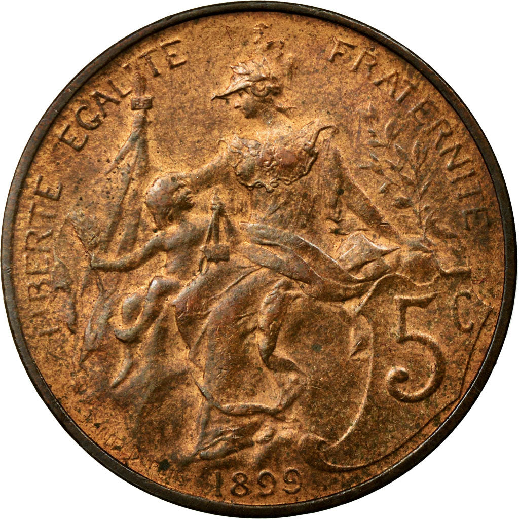 Coin, France, Dupuis, 5 Centimes, 1899, AU(55-58), Bronze, Gadoury:165