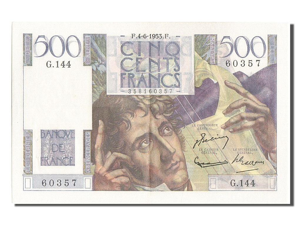 Banconote, Francia, 500 Francs, 500 F 1945-1953 ''Chateaubriand'', 1953