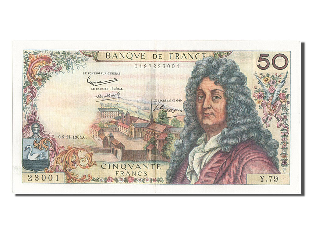 Biljet, Frankrijk, 50 Francs, 50 F 1962-1976 ''Racine'', 1964, 1964-11-05, TTB+