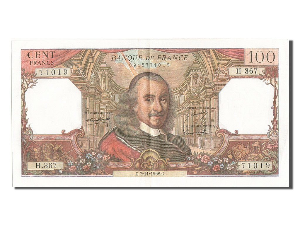 Biljet, Frankrijk, 100 Francs, 100 F 1964-1979 ''Corneille'', 1968, 1968-11-07