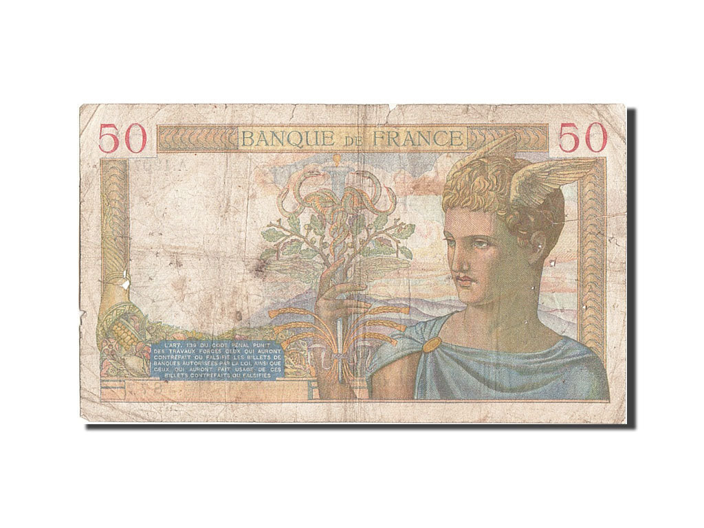 Banknote, France, 50 Francs, 50 F 1934-1940 ''Cérès'', 1940, 1940-01-11