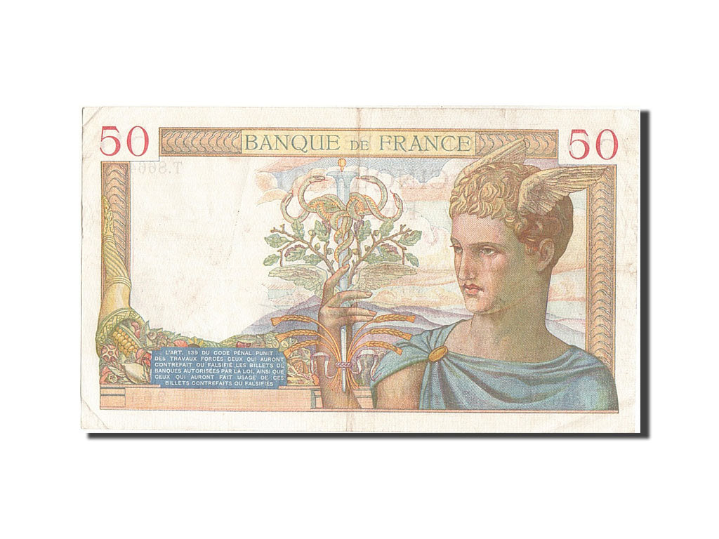 Banknote, France, 50 Francs, 50 F 1934-1940 ''Cérès'', 1938, 1938-10-06